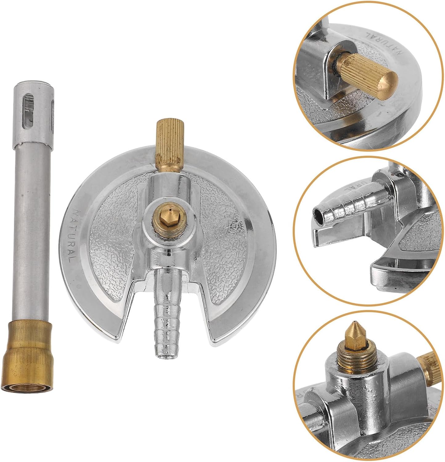 Laboratory Burner with Flame Stabilizer Needle Valve Stainless Steel | 200 Ml Capacity, Silver Finish, Laboratory Heating and Manual Soldering Use, Enhanced Safety Protection with Leakproof