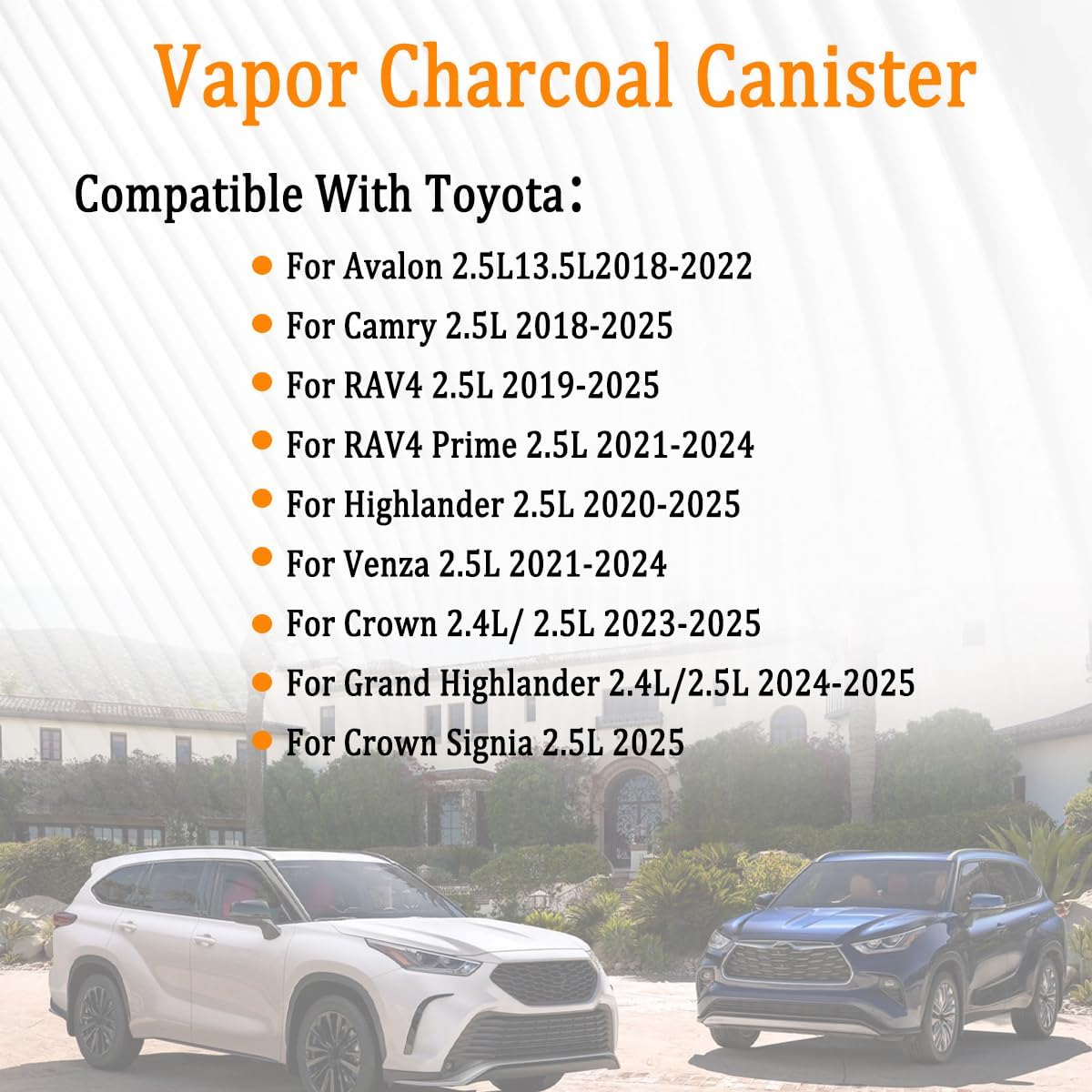 7774006240 Vapor Charcoal Canister for 2018-2025 Toyota Avalon Camry RAV4 Highlander Venza Crown 2.5L, Replace# 7774033240