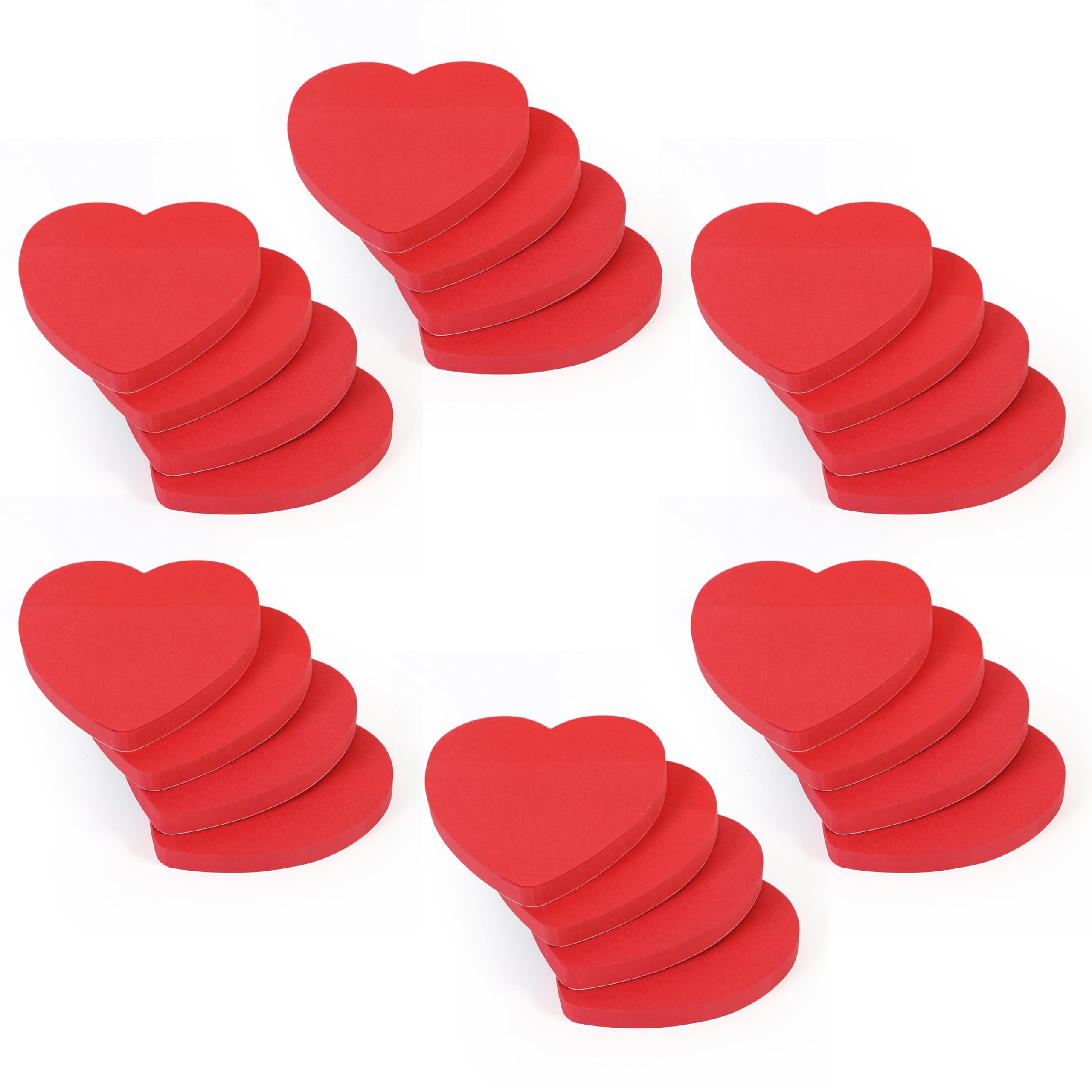 Evergreen Goods Haftnotizen in Herzform, Rot, 24 Blöcke, 100 Blatt pro Block, perfektes Geschenk für Valentinstag, Jahrestag, Zuhause, Büro, Klassenzimmer, entfernbare Haftnotizen, 76 x 76 mm