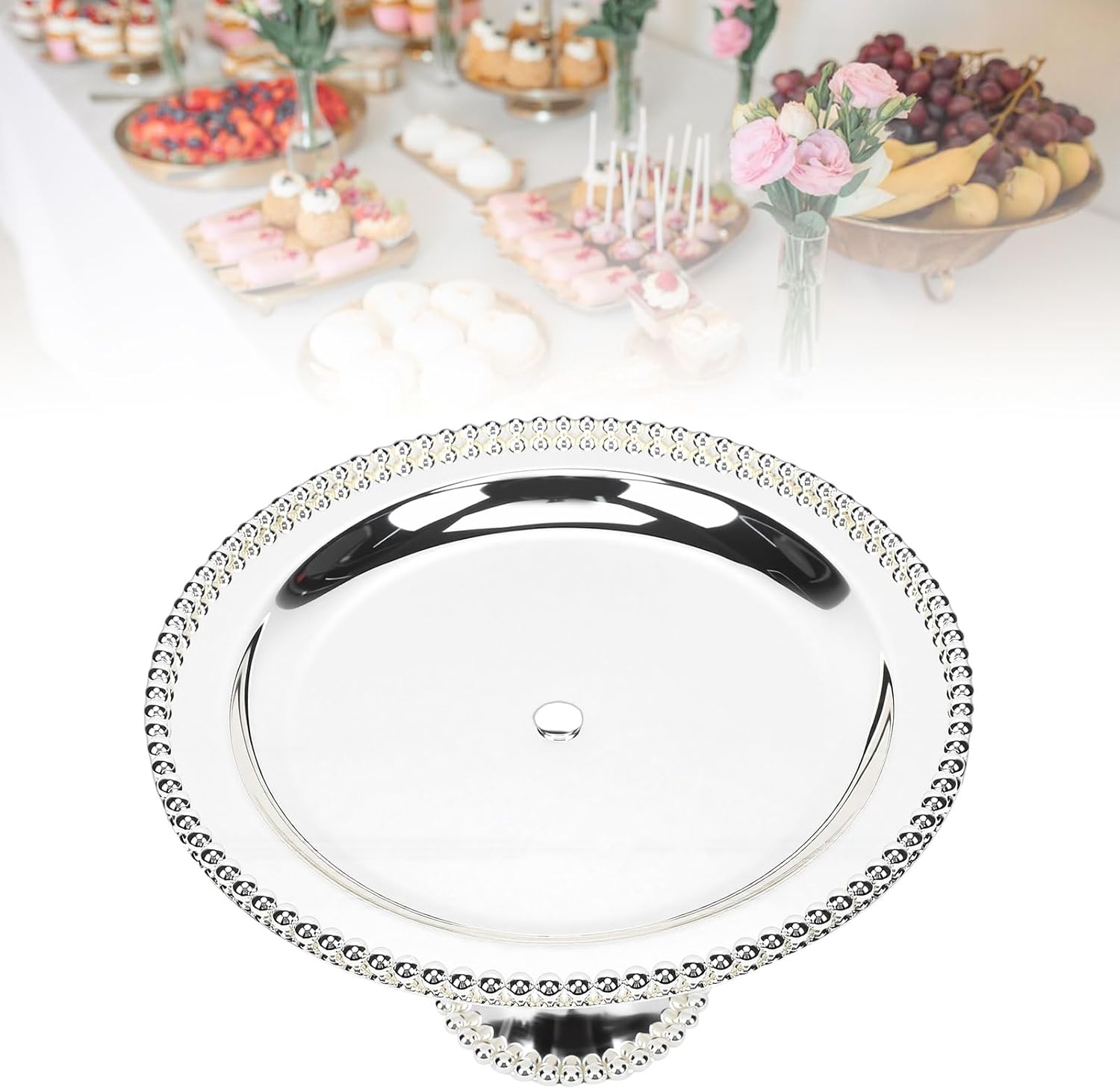 Sorandy Metal Dessert Cupcake Stand, Round Dessert Table Display Serving Tray, Decorative Pedestal Cake Plate, Ideal for Birthday Party, Wedding & Anniversary Engagement