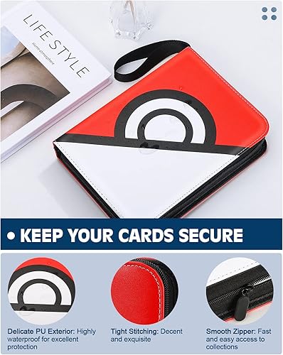 Miniatura 2 de TiMOVO Card Binder Holder for Game Cards Trading Card Collection Album Binder Storage Carry Case with 4-Pocket Page Holds Up to 400 Cards PU Card