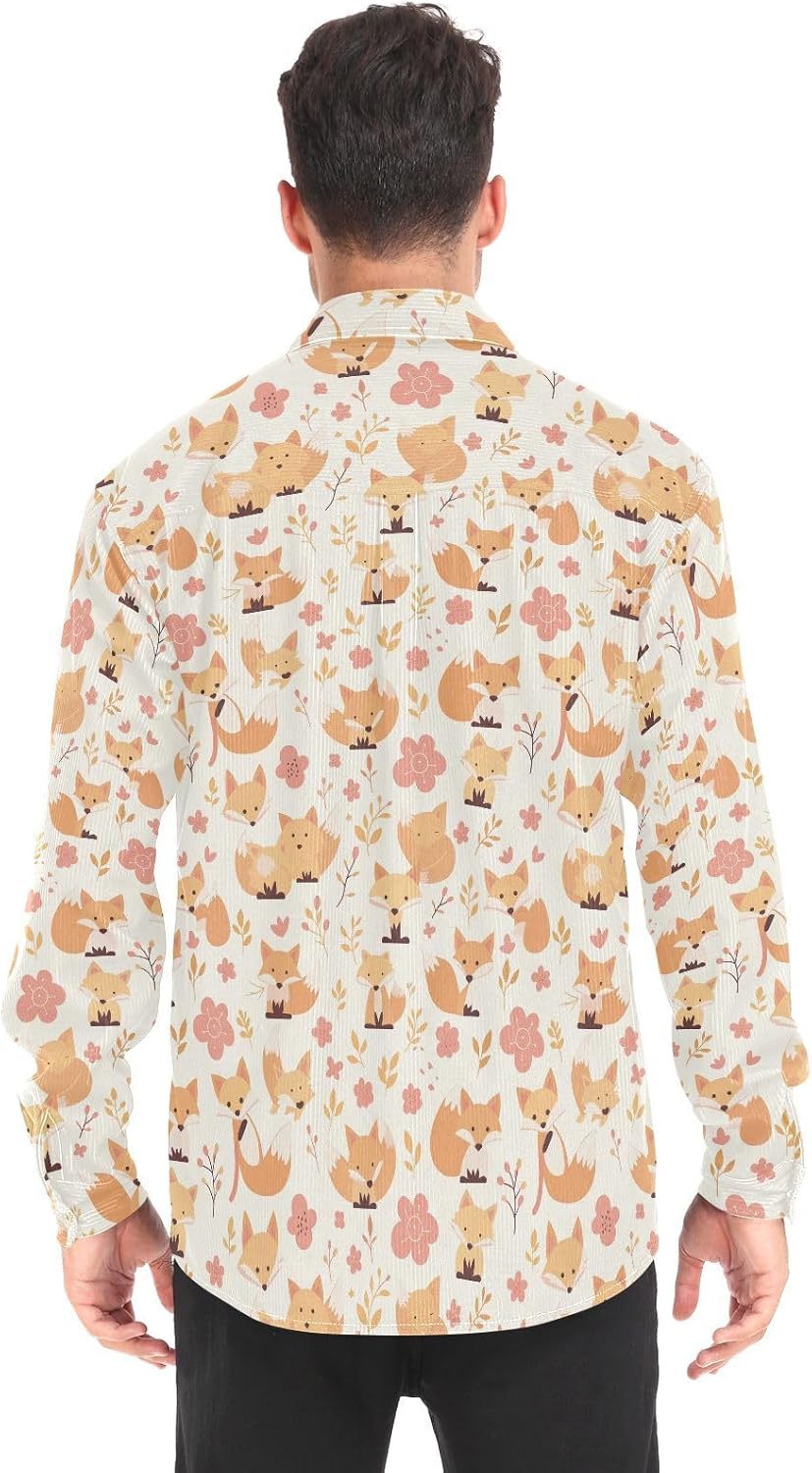 KLL Cute Fox Pattern Foxy Endless Women Men Cotton Rugby Shirts Dating Long Sleeve Blouses