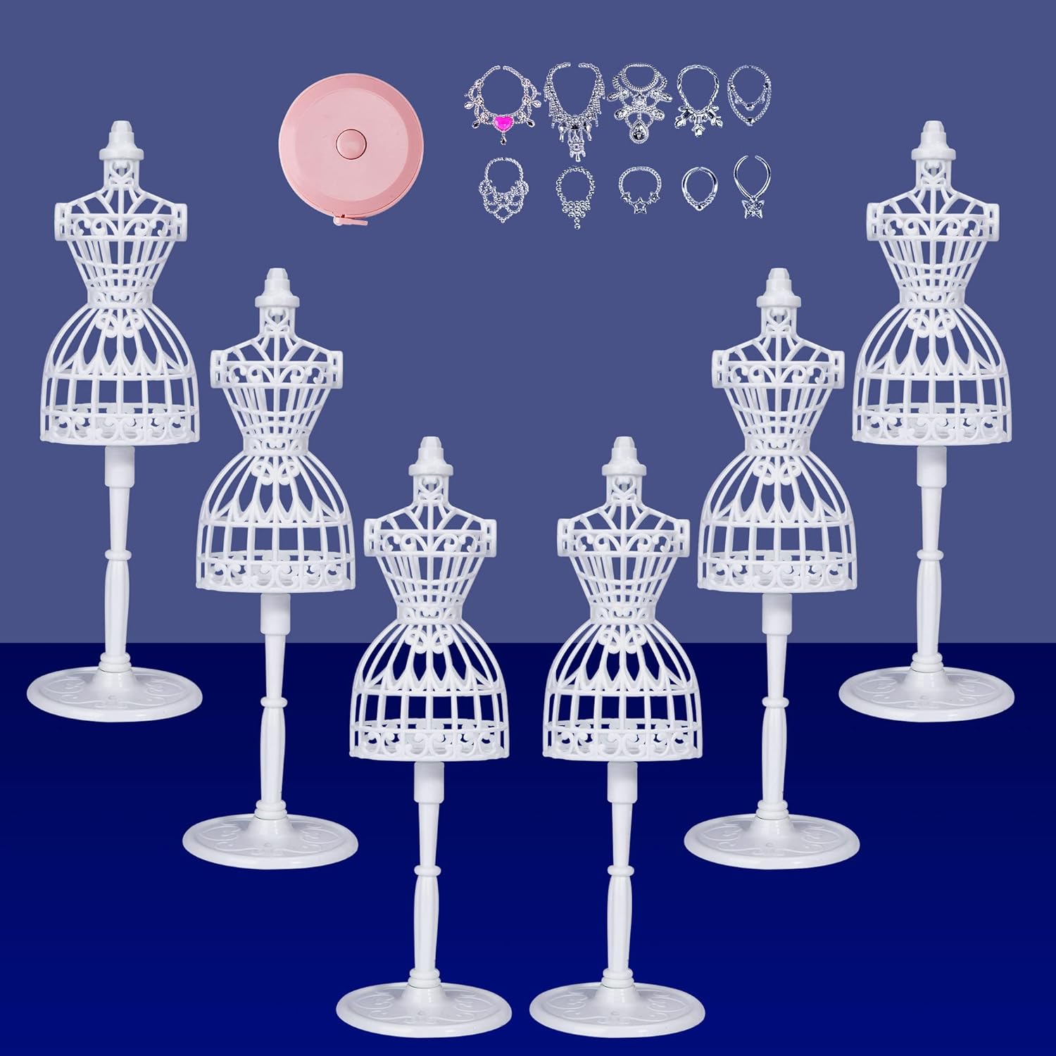[6 Pack] Plastic Mannequin Dress Forms Cloth Gown Display