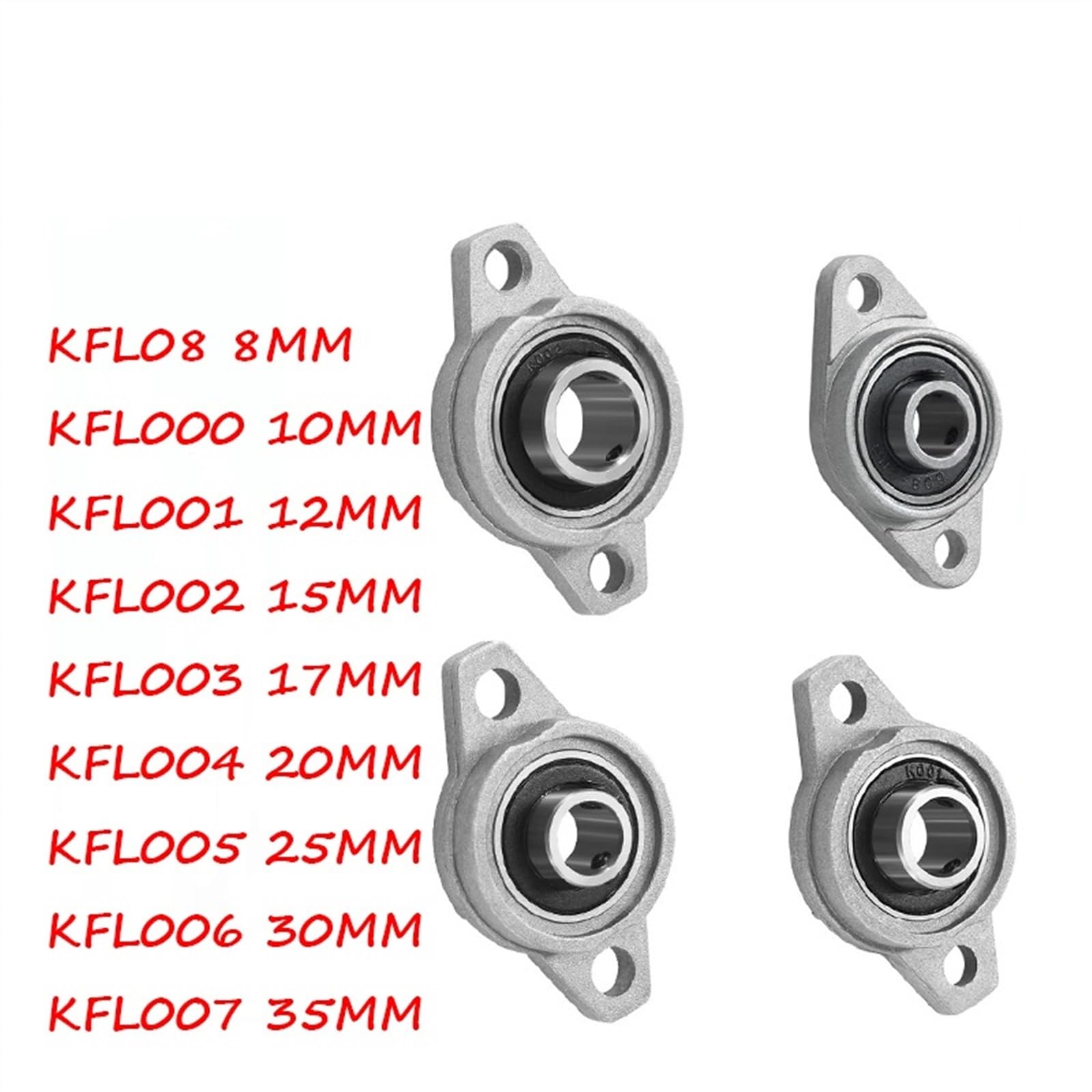 4/10 Stück KFL001 KFL004 KFL005 KFL000 KFL08 kfl08 8 mm 12 mm Stehlager Zinklegierung Einsatz Linearlagerwelle (KFL002 16 mm, 10 Stück)