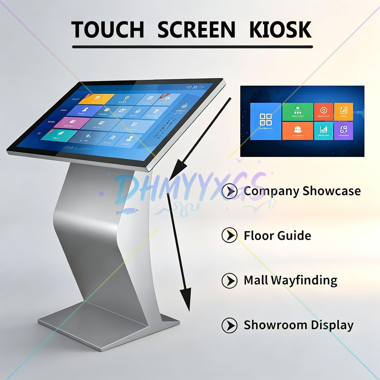 Display Interattivo da Pavimento 1080P IPS,Chiosco Touch Screen 22/32" Silver-22in