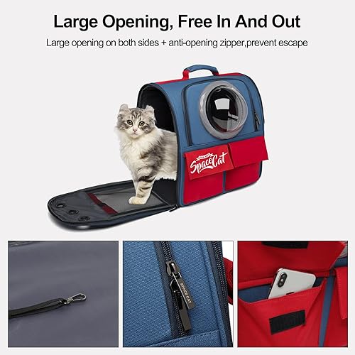 Miniatura 2 de Ergocar Mochila para gatos, mochila para mascotas, mochila de burbujas para transportar gatos, mochila para mascotas con cápsula espacial ventilada,
