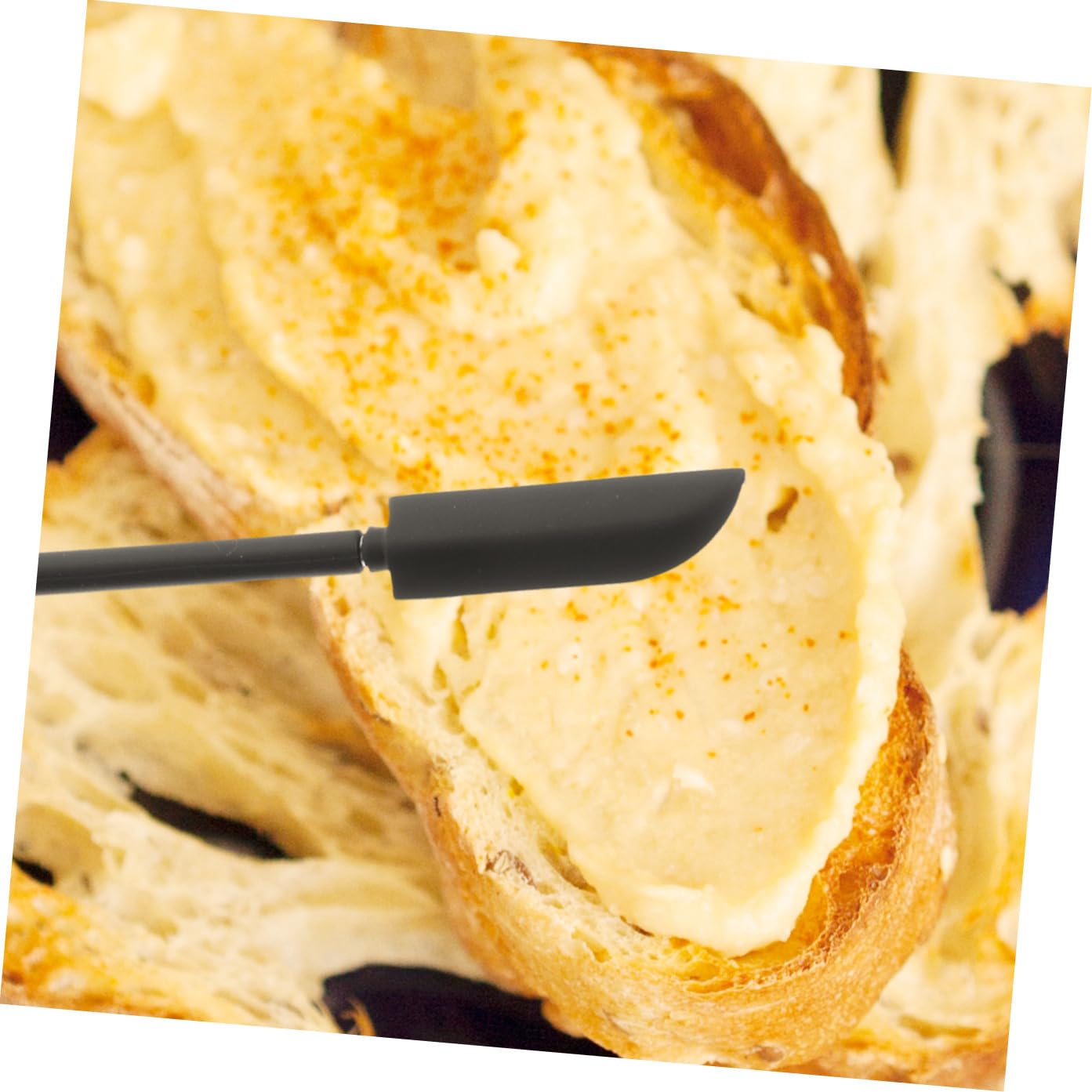 Silikonspatel Klein mit Teleskopgriff Schwarzer Kleiner Butterschaber aus Leichtem Silikon Hitzebeständig mit Aufhängeloch zum Backen für Make Up Anwendungen