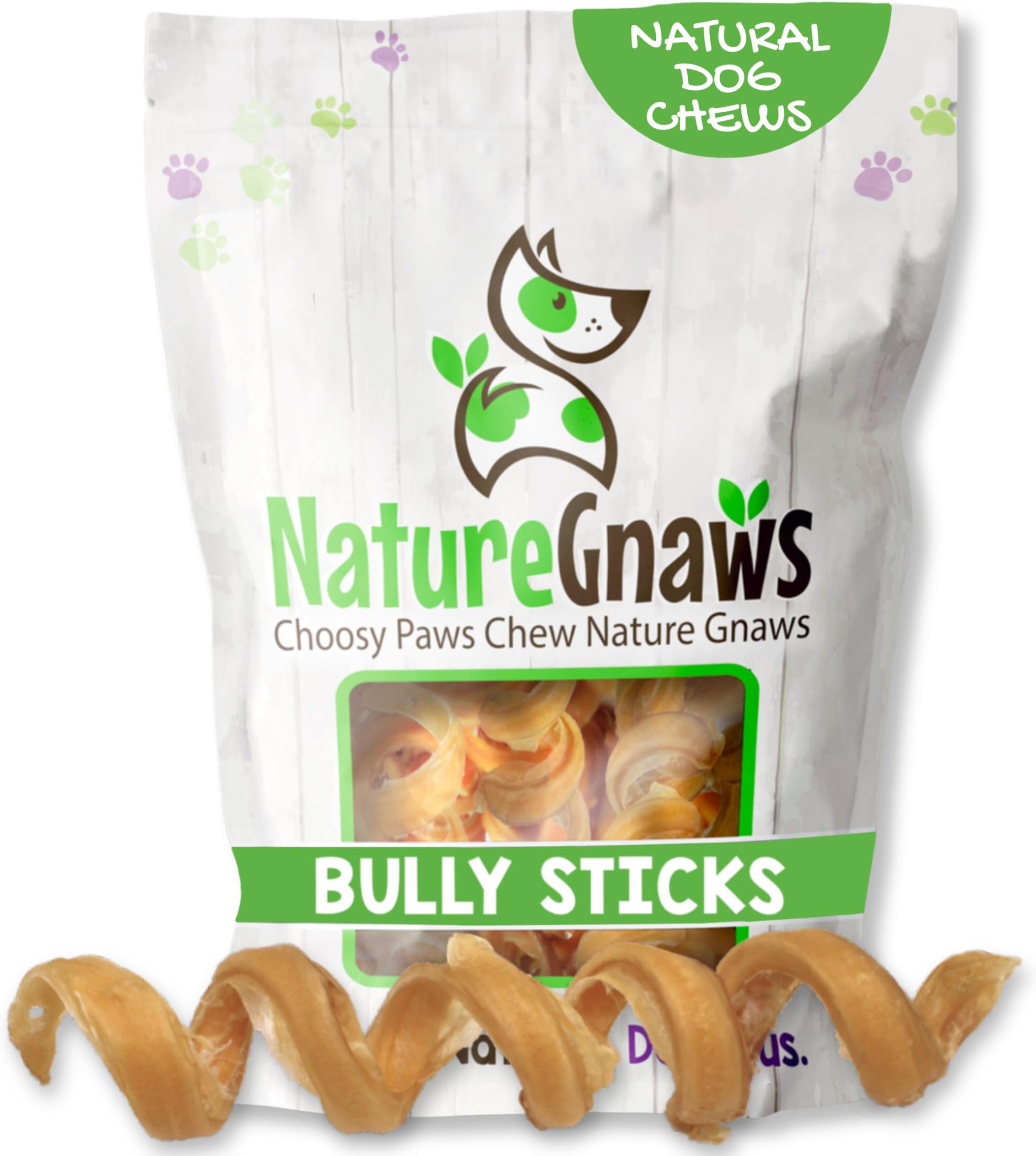 Bully Stick Springs for Dogs 7-8" (6 Count) - Long Lasting for Aggressive Chewers - Natural Curly Beef Dog Chew Bones - Rawhide Free