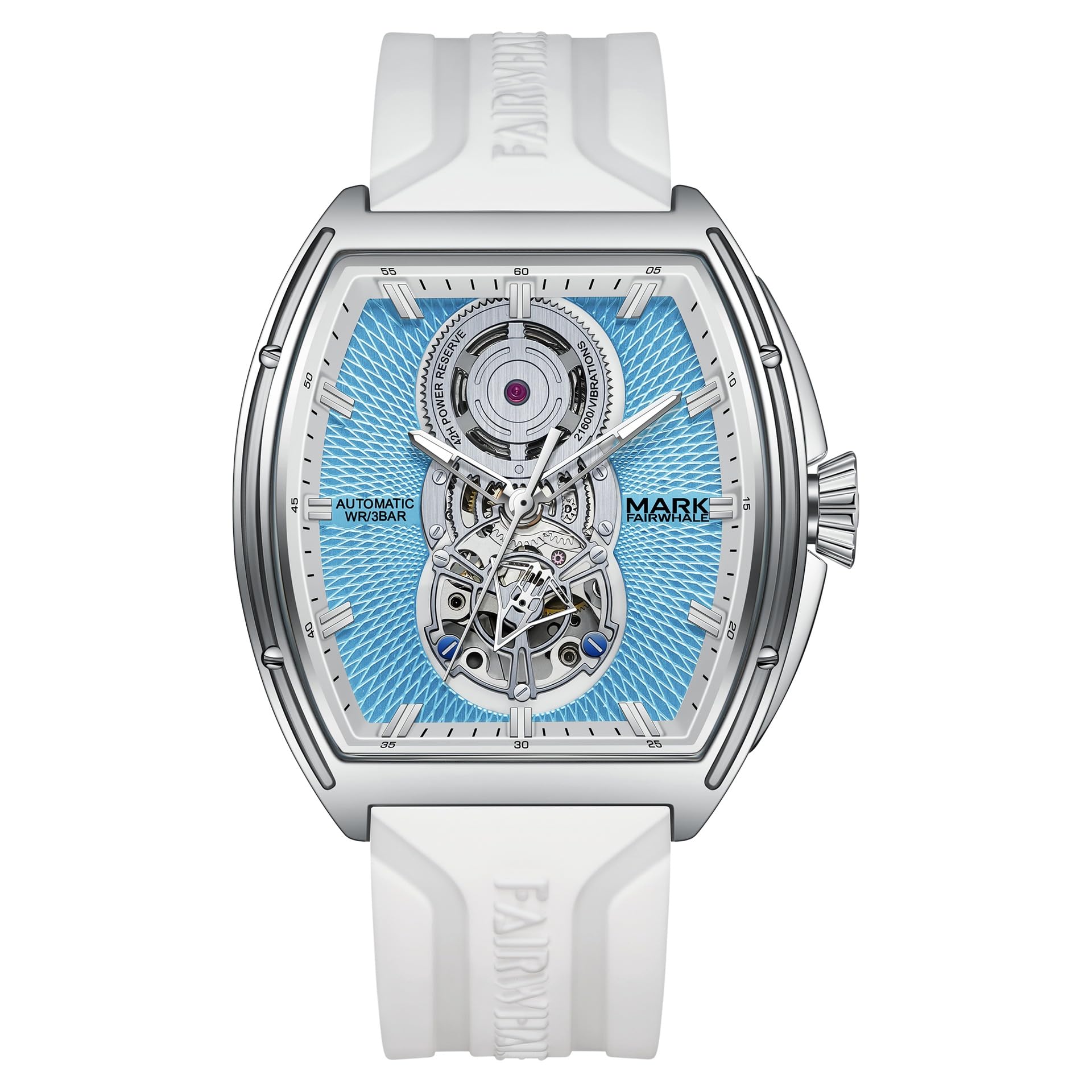 Automatic Watches for Men,Luxury Hollow Tonneau Skeleton Wristwatch for Men