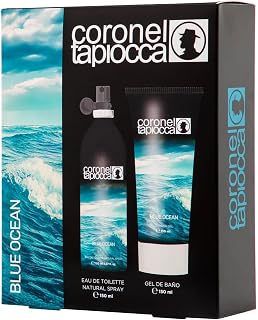 CORONEL TAPIOCCA - Blue Ocean, Estuche de Regalo Hombre, Colonia 75 ml + Desodorante 200 ml, Eau de Toilette Natural y Masculina, Aroma Cítrico Especiado, Fragancia Fresca y Duradera
