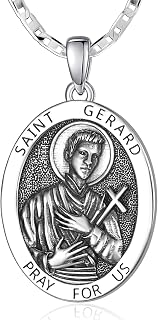 Patron Saint Medals, 925 Sterling Silver Catholic Pendant Necklaces, Christian Jewelry Religious Gifts for Women with 22"+2" Mariner Chain