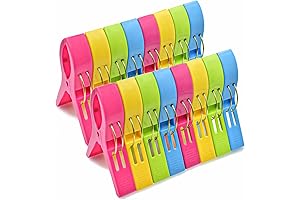 Beach Towel Clips for Chairs - 16-Pack Beach Accessories for Vacation