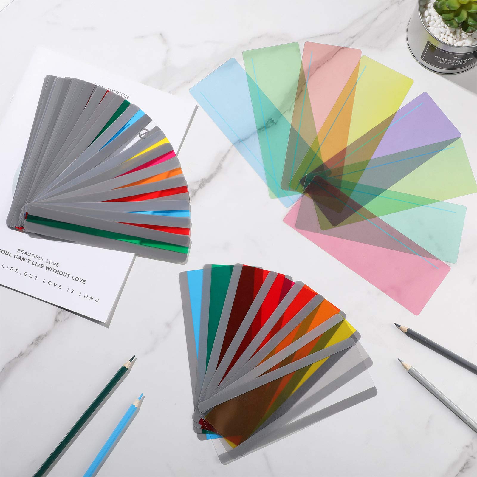 48 Pieces Guided Reading Strips with 3 Styles Highlight Bookmarks Colored Overlay Reading Tracking Rulers for Children Students Teachers Help with Dyslexia - Image 3