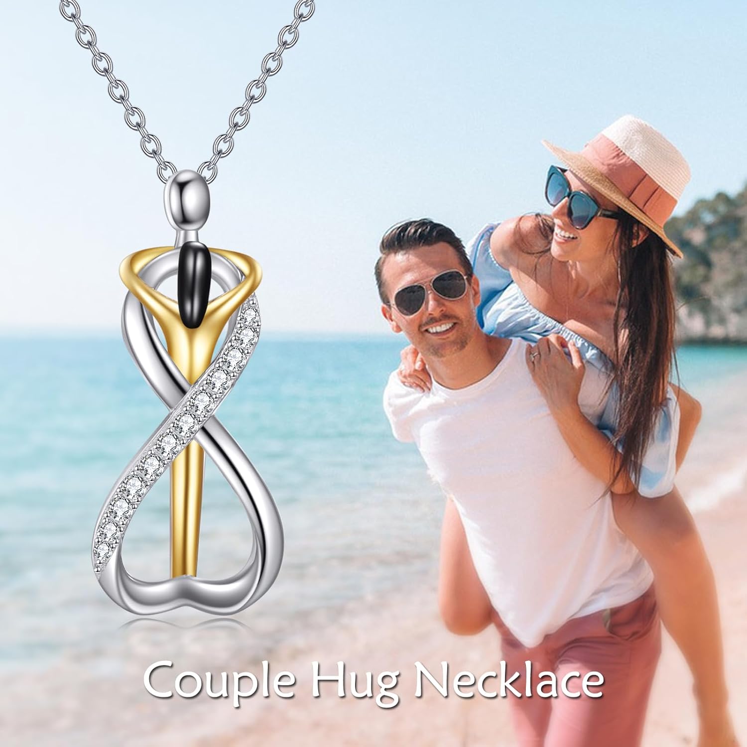 YFN Valentines Day Gifts Sterling Silver Hug Necklace for Women Men - Image 6