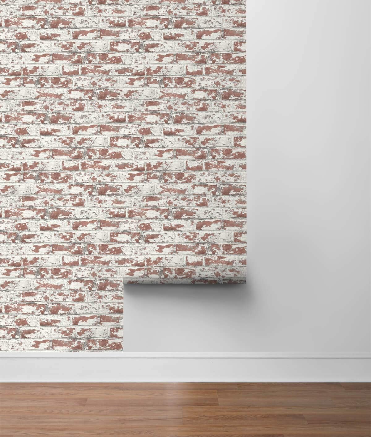 Lillian August Luxe Haven Soho Brick Peel and Stick Wallpaper (Terra Cotta), Terracotta