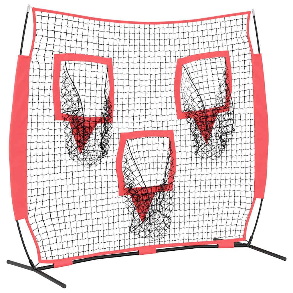 Baseball-Übungsnetz Schwarz 214,5 x 89,5 x 181 cm Polyester langlebig für Training, Fangen, Pitching im Außenbereich, inklusive Tragetasche, geeignet für Teamsport, Kinder, Erwachsene