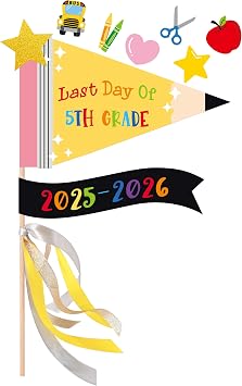 Last Day of 5TH Grade Flag, 5TH Grade Graduation Photo Prop, 5TH Grade Graduation Decorations 2026, 5TH Grade End of School Year Decorations Gifts