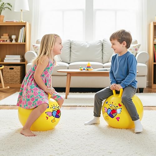 Miniatura 6 de EVERICH TOY Bola amarilla de la tolva de 18 pulgadas para el patrón del corazón de los niños