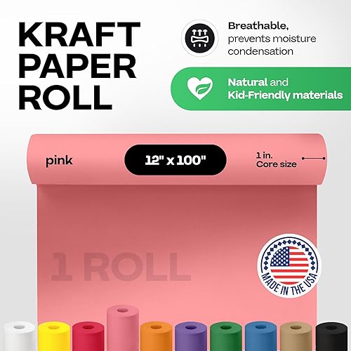 Vista 76 de Rollo de papel kraft marrón de 24 x 2160 pulgadas (180 pies), paquete de 4 – Papel de embalaje marrón hecho en Estados Unidos de 30 libras de grosor