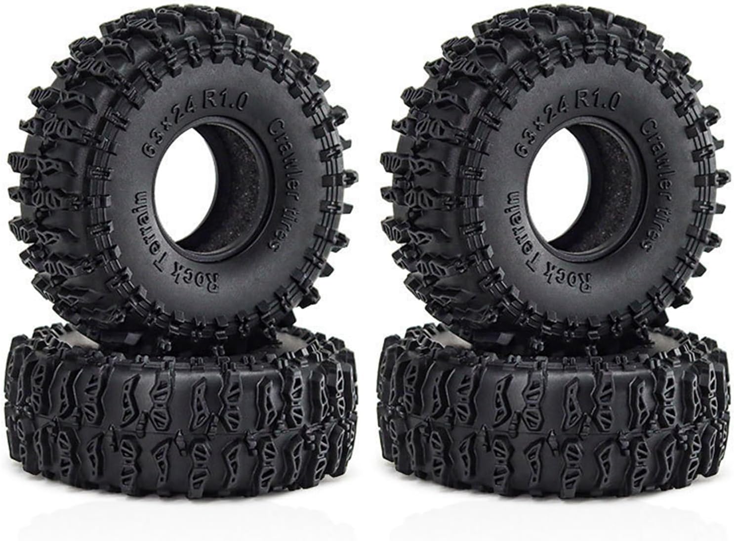4PCS 1.0 Tires,Rubber RC Car Crawler for 1/18 1/24 TRX4M SCX24 FMS D243 FCX24 RC Vehicle Tires Upgrades