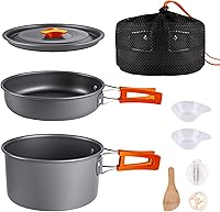 Vista 9 de aiGear Camping Cooking Set Cookware Mess Kit with Storage Bag Pot Pan Set Camping Accessories for Outdoor Camping Hiking Picnic Portable and