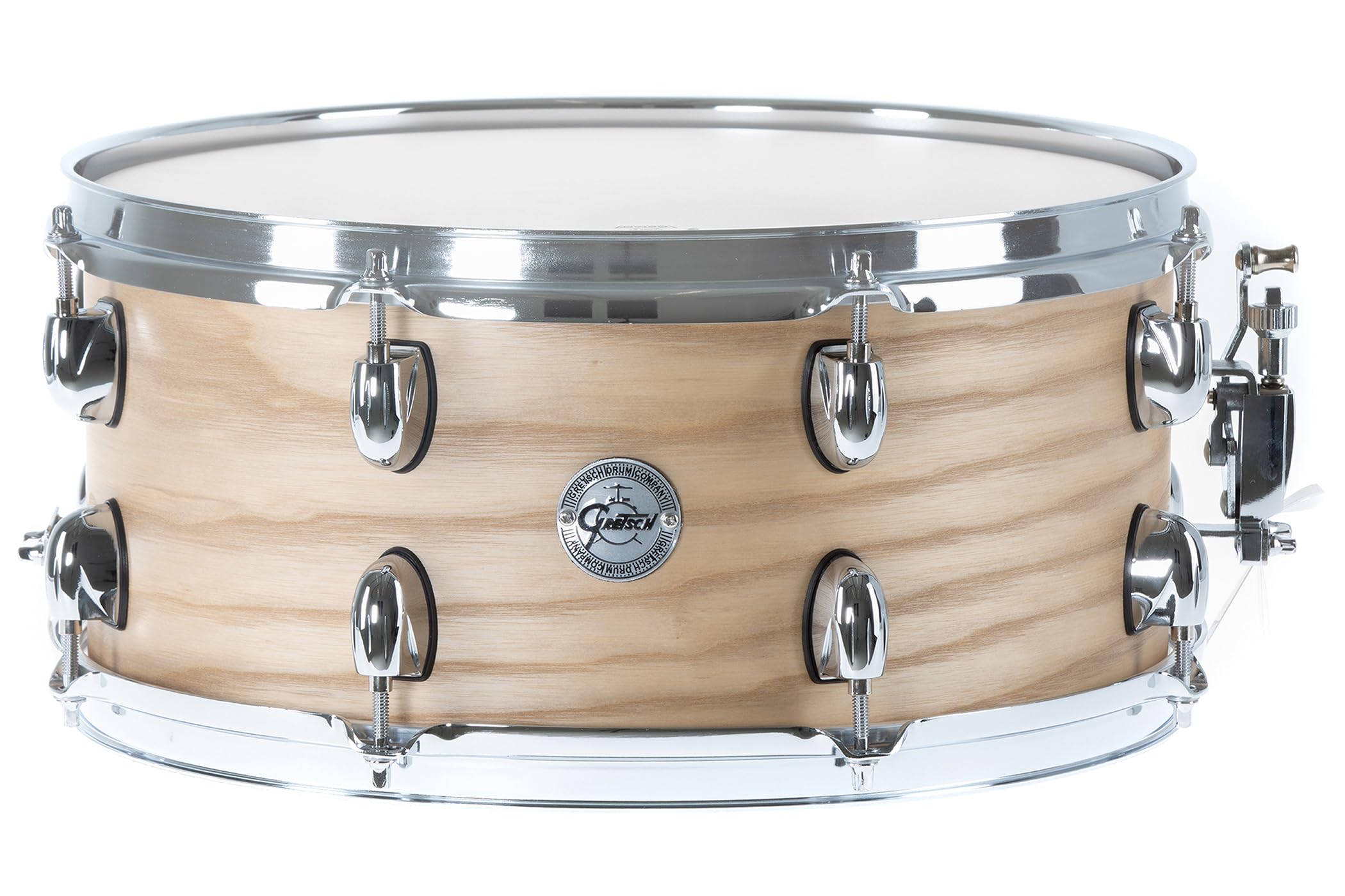 Gretsch Snare Drum Full Range Ash - 14" x 6,5" - 10-lagiger Esche Kessel - 30° Kesselgratung - Satin Natural Finish - Stahlspannreifen - S1-6514-ASHSN