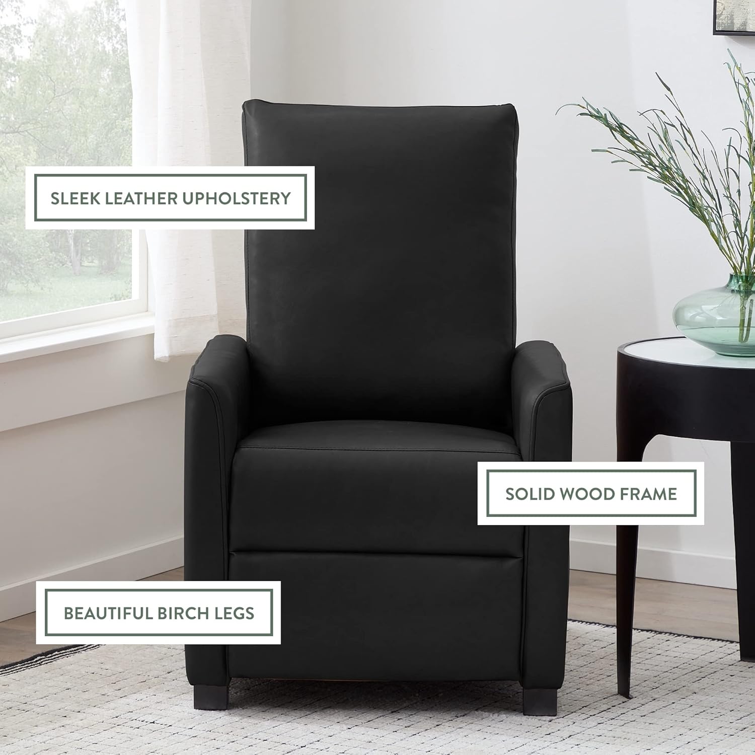 Edenbrook Adams Modern Round Arm Recliner Living Room Chair, Camel : Everything Else