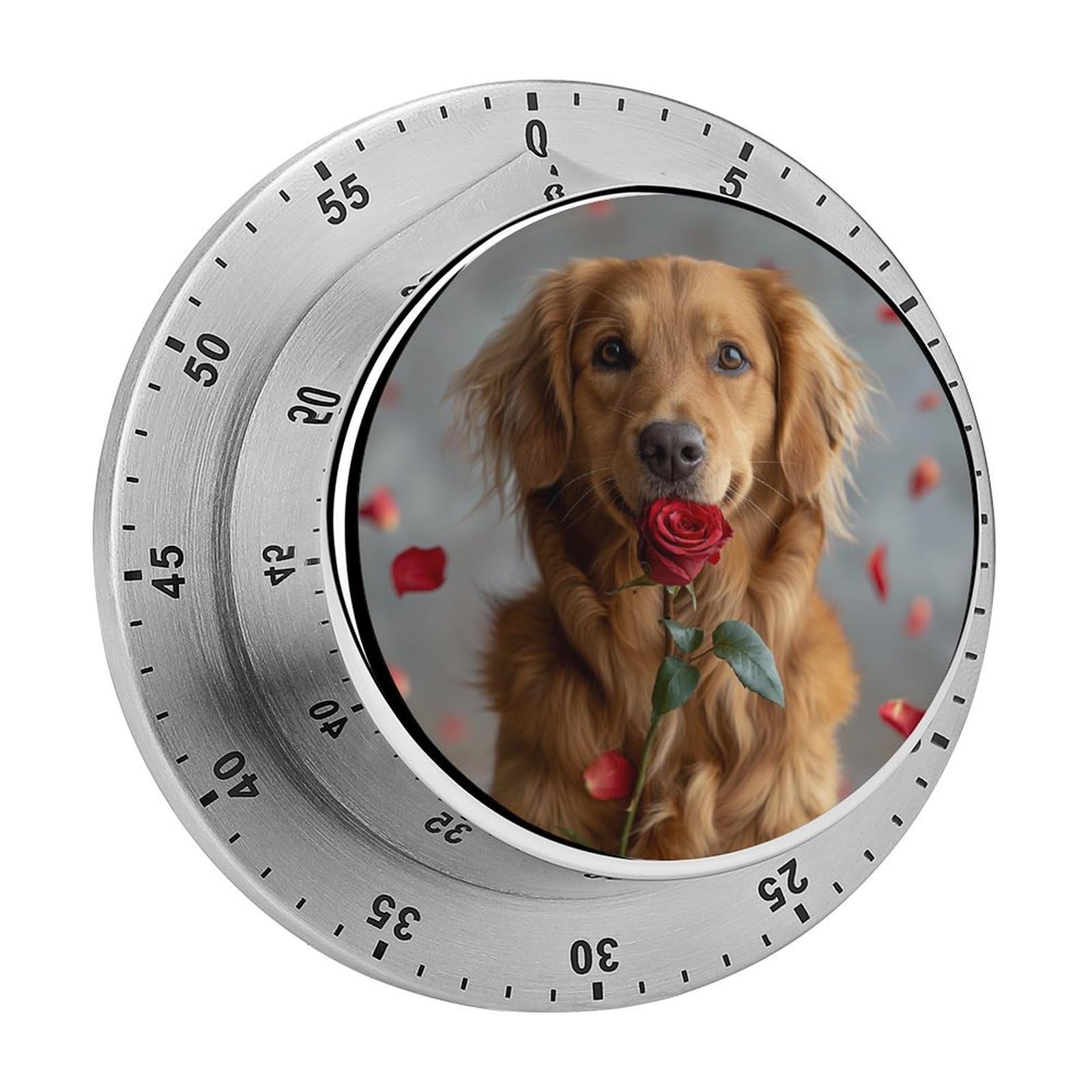 Timer Afghan Hound Dog And Rose Flower Kitchen Timer Countdown Magnetic Timer Mechanical Timer For Baking Cooking Oven