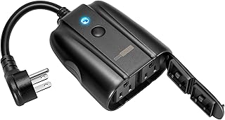 VIVOHOME Outdoor Smart Plug with 2 Individually Controlled Outlets, Timers, Voice and Remote Control, IP44 Waterproof, 2.4 GHz Wi-Fi, Compatible with Alexa, Google Home, Work with Tuya Smart Life