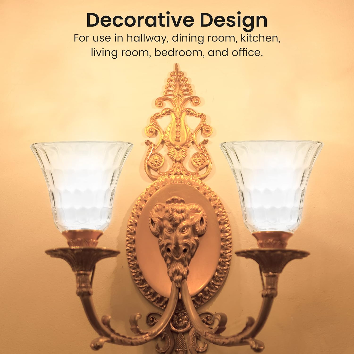 Ceiling Fan Light Covers, Ceiling Fan Globes Replacement Glass, Light Fixture Replacement Glass, Dysmio Lighting Replacement Shade Height: 4.75", Depth: 4.75", Width: 4.9" Fitter Size 2.25", 4 Pack