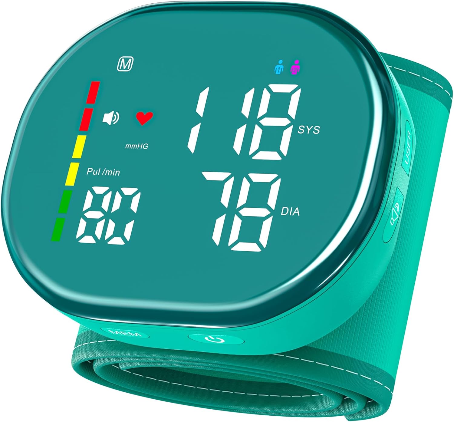 wrist blood pressure monitor digital bp monitor rechargeable with 2x120 memory, carrying case & support wrist, 5.3"~7.7" adjustable comfortable cuff, easy to use – for seniors & family use