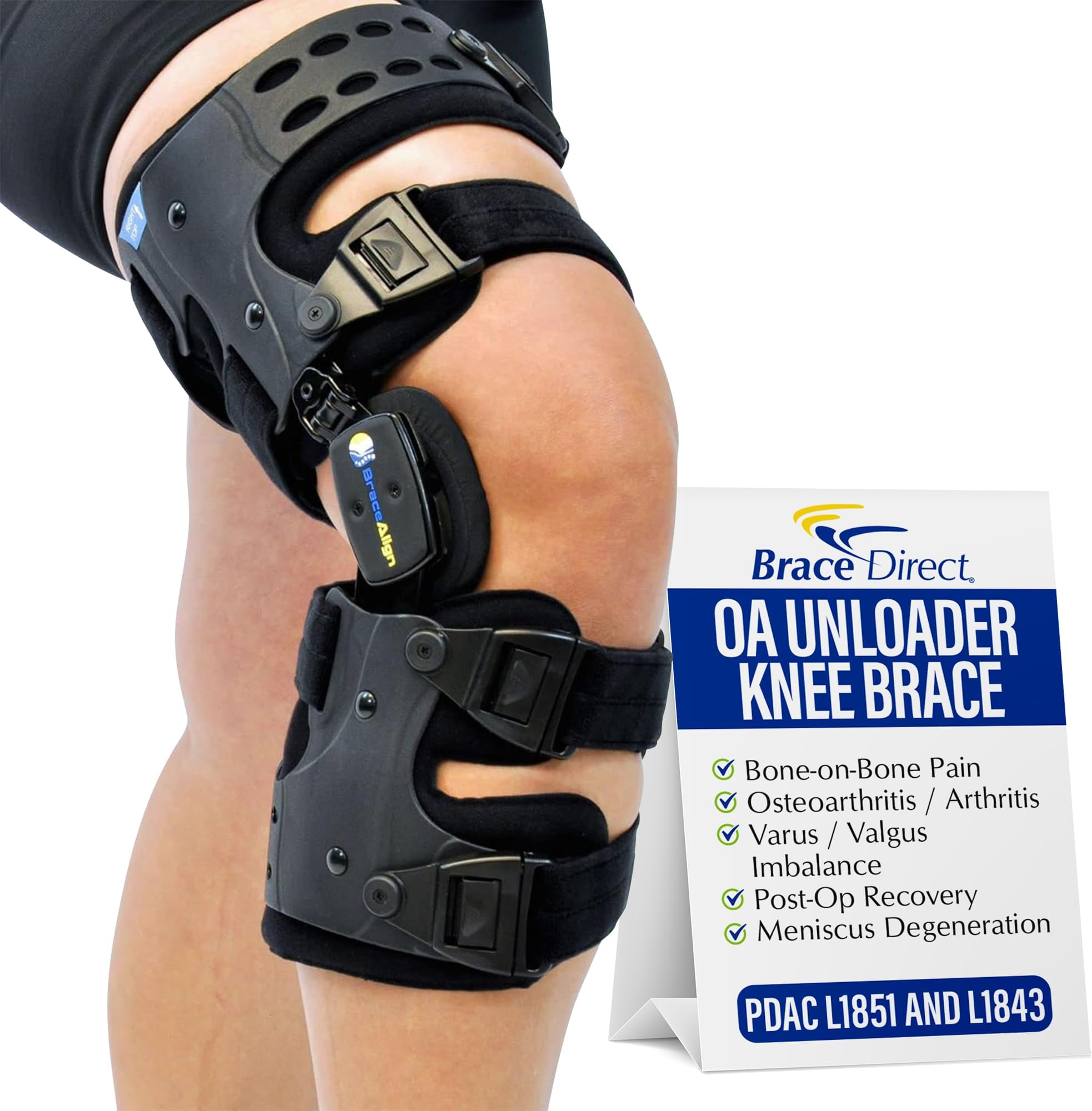 Oa Unloader Knee - Arthritis Pain Relief, Osteoarthritis, Bone On Joint Pain, Medial Or Lateral , Relief For Degeneration, Men & Women, Left Knee,