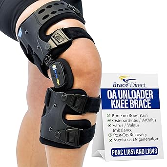 OA ROM Unloader Knee Brace - Adjustable Offloading for Degenerative Joint Disease and Osteoarthritis with Varus Valgus Correction L1843 L1851 Left - Thigh up to 30 in