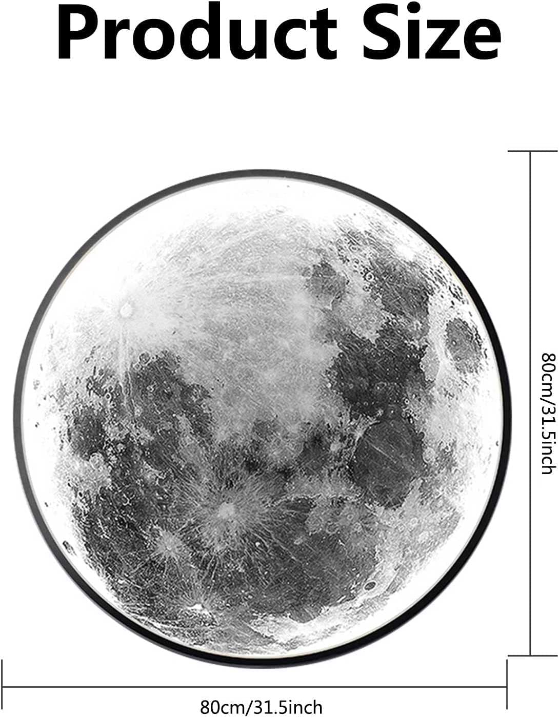 Lampada da parete dimmerabile a forma di luna, con telecomando, luce notturna in acrilico 3D, decorazione per camera da letto e soggiorno