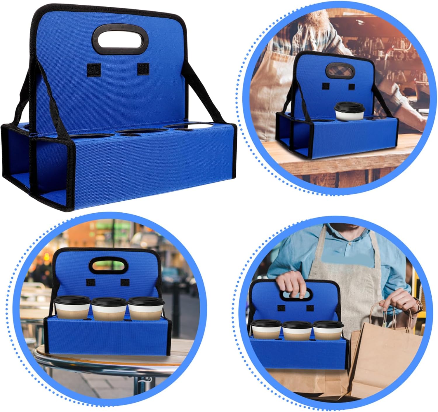 Foldable Drink Carrier Handle Insulated Cup Holder Reusable Coffee Cup Takeout Drink Holder for Daily Storage