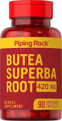 Piping Rock Butea Superba Root 420 mg 90 cápsulas Suplemento a base de hierbas Sin OMG, sin gluten Piping Rock Butea Superba Root 420 mg 90 cápsulas Suplemento a base de hierbas Sin OMG, sin gluten