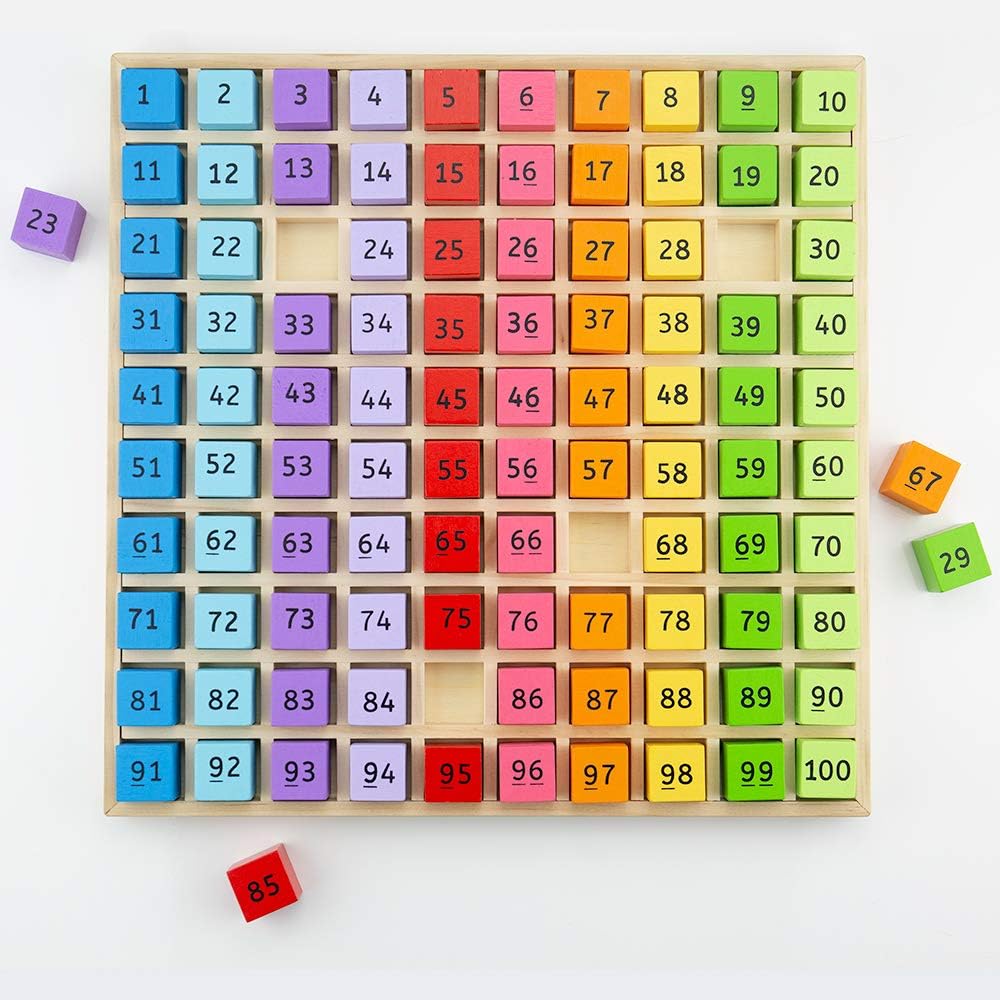 Bigjigs Toys, Wooden Number Counting Tray, Educational Maths Games, Montessori Toys