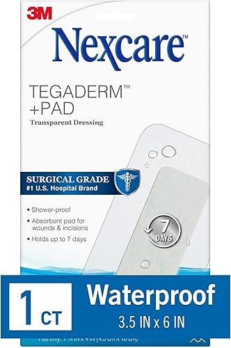 Miniatura 2 de Nexcare Tegaderm - Apósito transparente con almohadilla, película con almohadilla, almohadilla absorbente absorbe el líquido y no se adhiere a tu