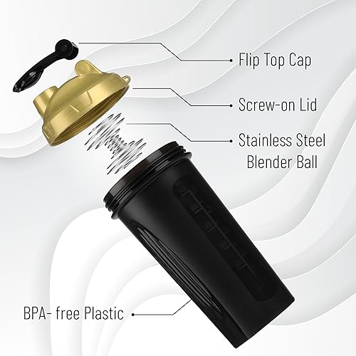 Miniatura 4 de Mr. Pen - Botellas agitadoras para mezclas de proteínas, 28 onzas, paquete de 4, botella mezcladora de proteínas colorida con bola batidora de