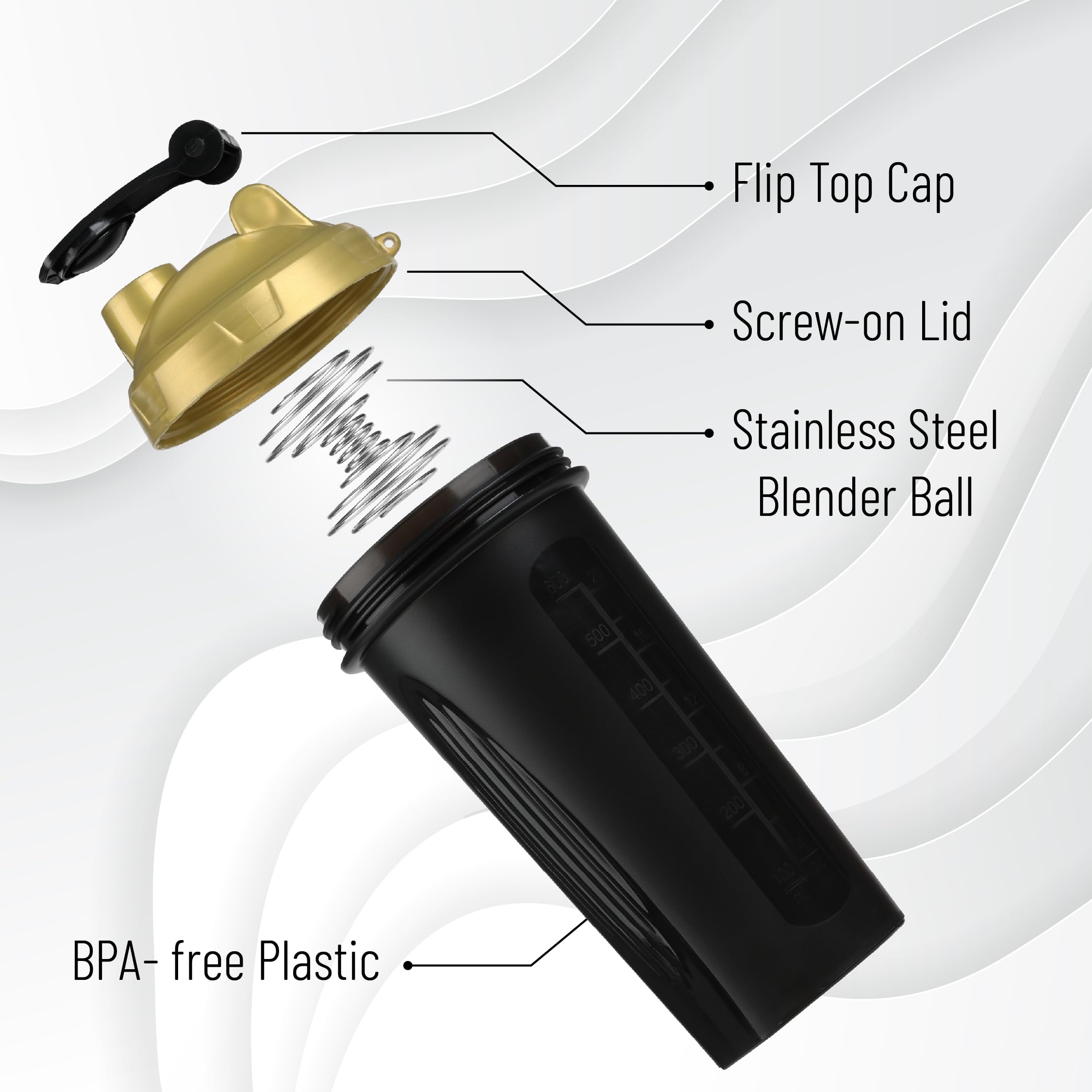 Mr. Pen- Shaker Bottles for Protein Mixes, 28 oz, 4 Pack — Amazon image 4