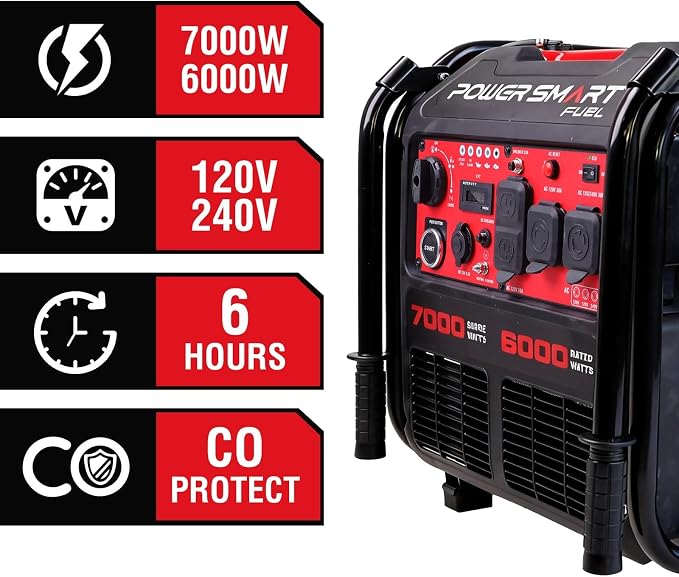 Generador Inversor Portátil PowerSmart 7000W Gasolina miniatura 3