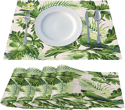 Miniatura 2 de Parrot - Juego de 4 manteles individuales de decoración divertida, lavables, impermeables, para fiestas, hogar, comedor, decoración de mesa de 18 x