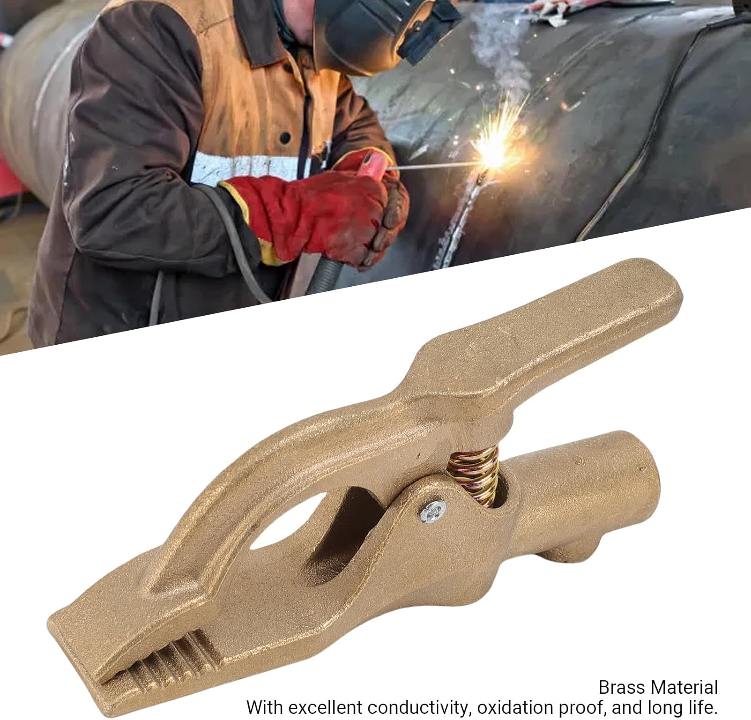 Focket T-Style Welding Ground Training, Welding Earth Clamp, Brass Clamp 300A with Excellent Conductivity for Welding Submerged Welding