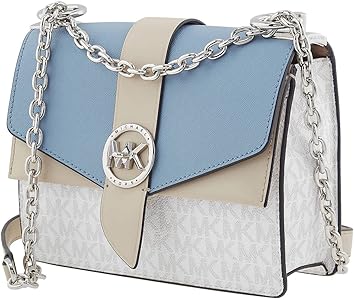 Michael Kors Ladies Greenwich Small Two-Tone Logo And Saffiano 