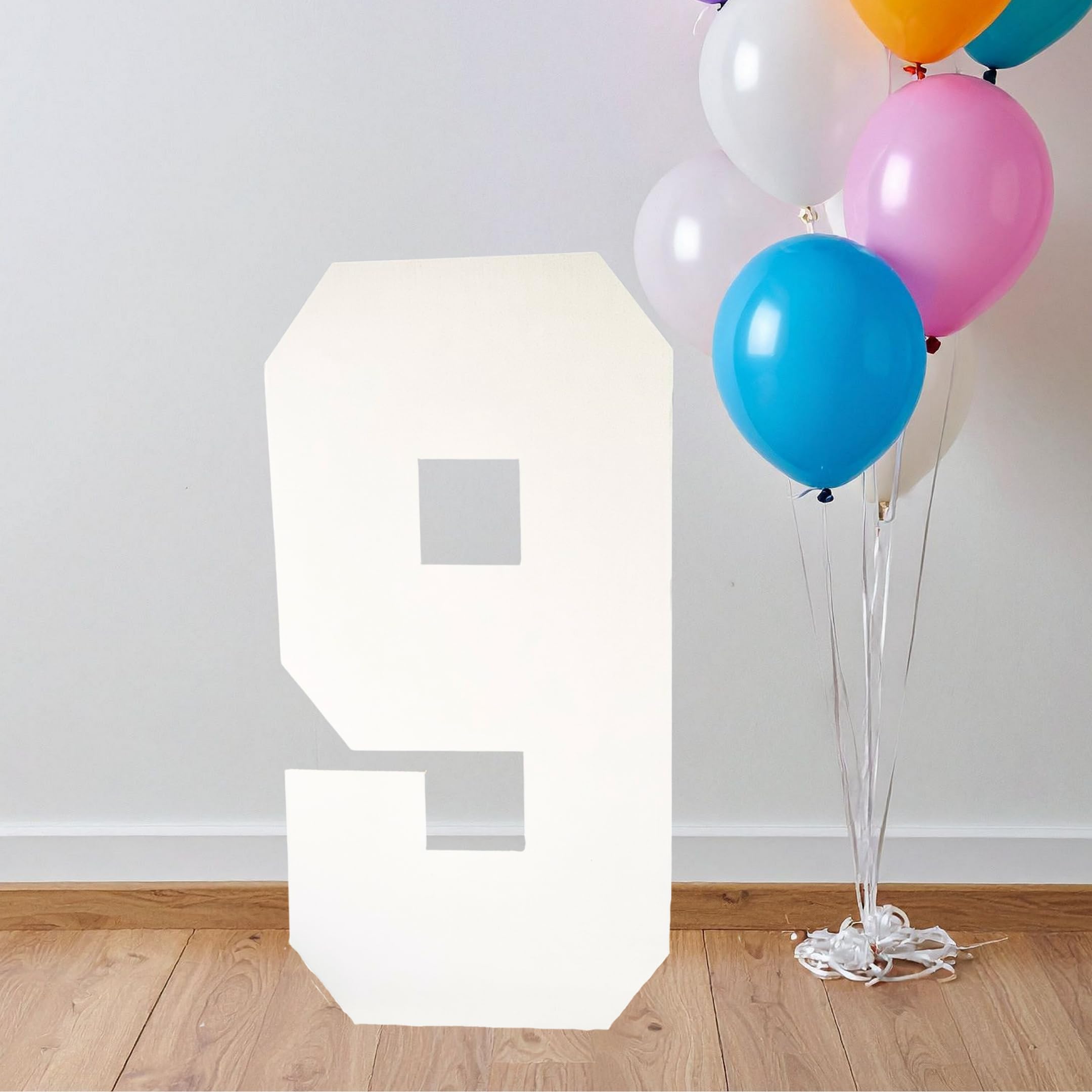 Large Cardboard Number 75cm: CARDÉCORAY Party Decor, DIY Birthday Decorations – Giant Cardboard Cutout Banner, Birthday Numbers, Craft Party, Freestanding, 60 50 40 Birthday, Event Photo Prop (9)