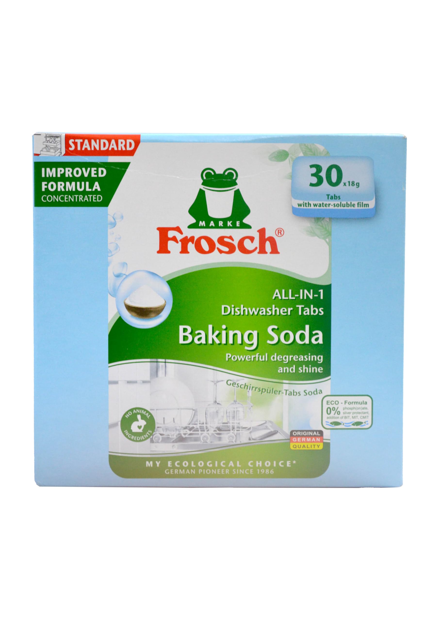 Baking Soda Automatic Dishwashing Tabs - 30 Tabs, Powerful and Eco-Friendly Cleaning Solution