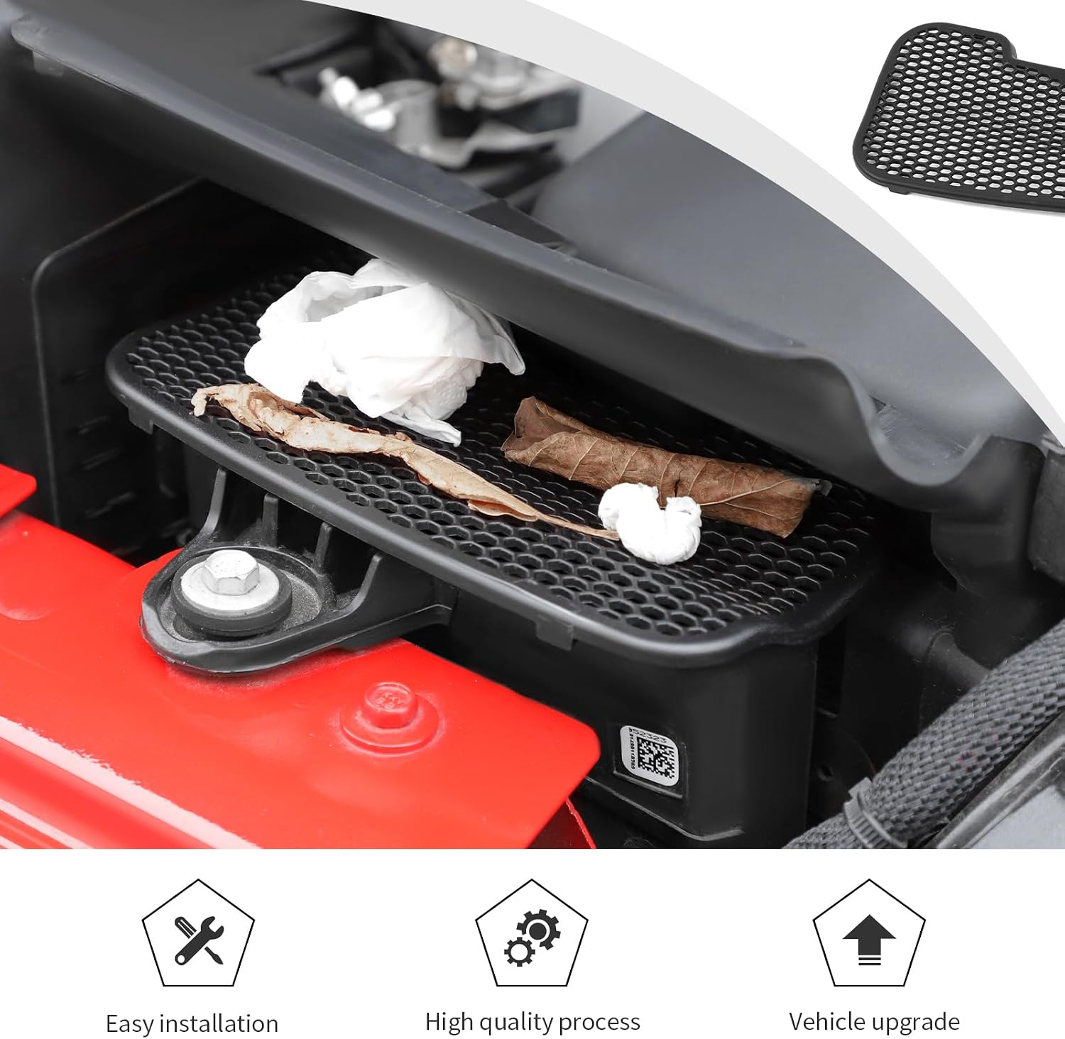 JWWY Engine Bay Cover Hood Insulation Shield Protector Fit for 2018-2024 Jeep Wrangler JL JLU & Gladiator JT, Black, 1PC abs