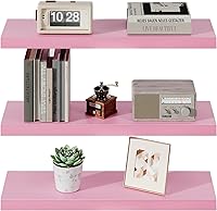 Vista 26 de SAUMONIERES Estantes flotantes de pared para dormitorio, baño, montados en la pared, de madera maciza de 36 pulgadas de largo, juego de 2, estantes