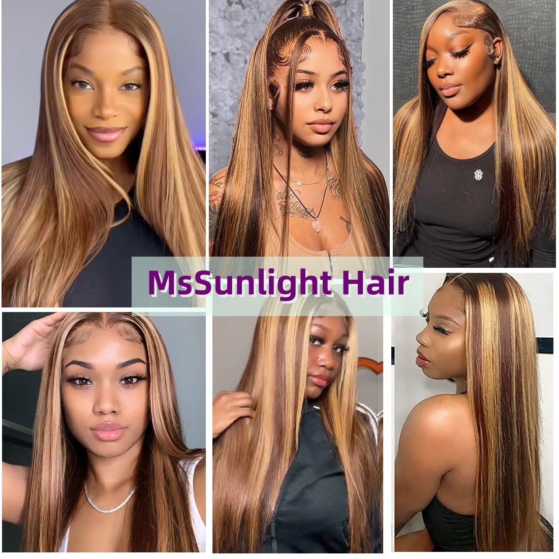 Ombre Highlight Lace Front Wig Human Hair 4/27 13X4 Highlight Lace Front Wig Human Hair Pre Plucked With Baby Hair Glueless Straight Frontal Wigs Human Hair for Black Women 180 Density 26 Inch