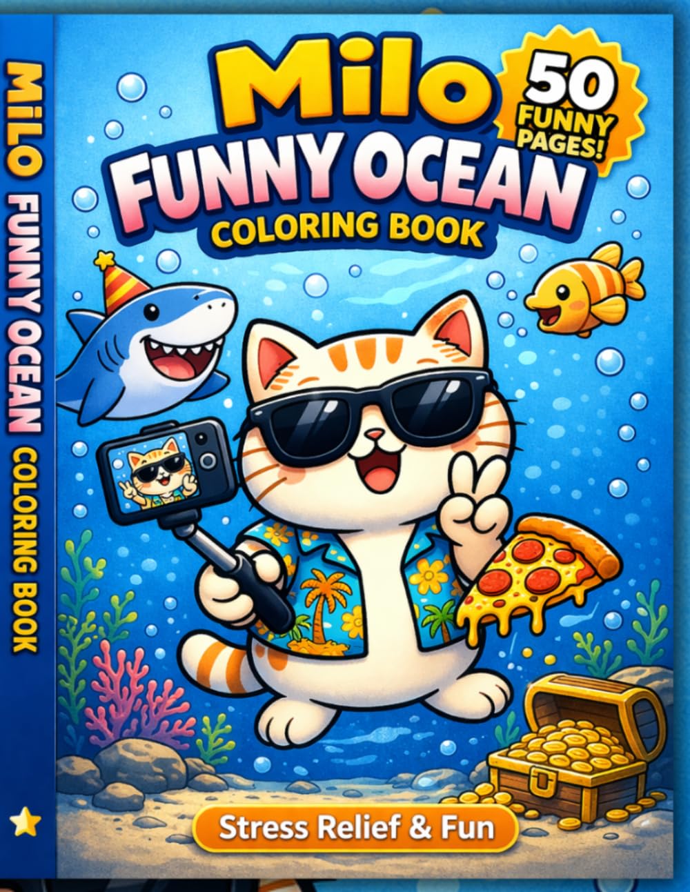 Milo Funny Ocean Coloring Book: Bold and Easy Funny Ocean Scenes for Adults and Kids – Cute and Relaxing Designs